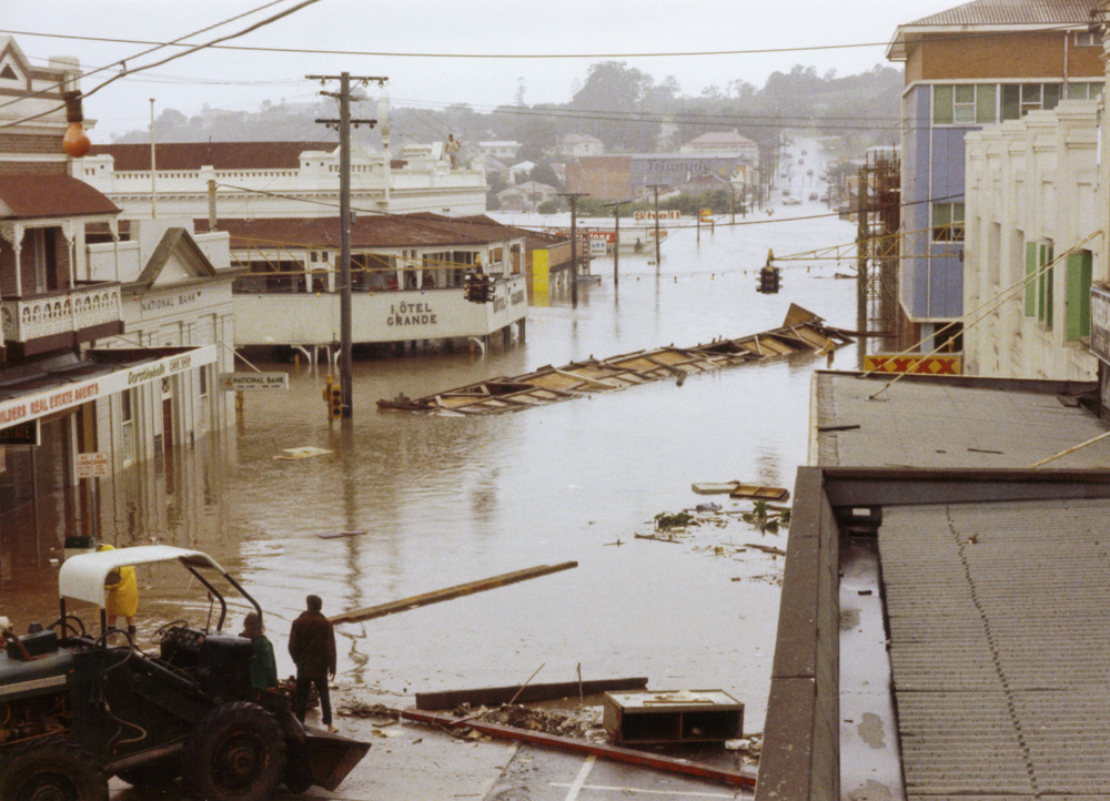 Brisbane Street, Ipswich, during 1974 flood