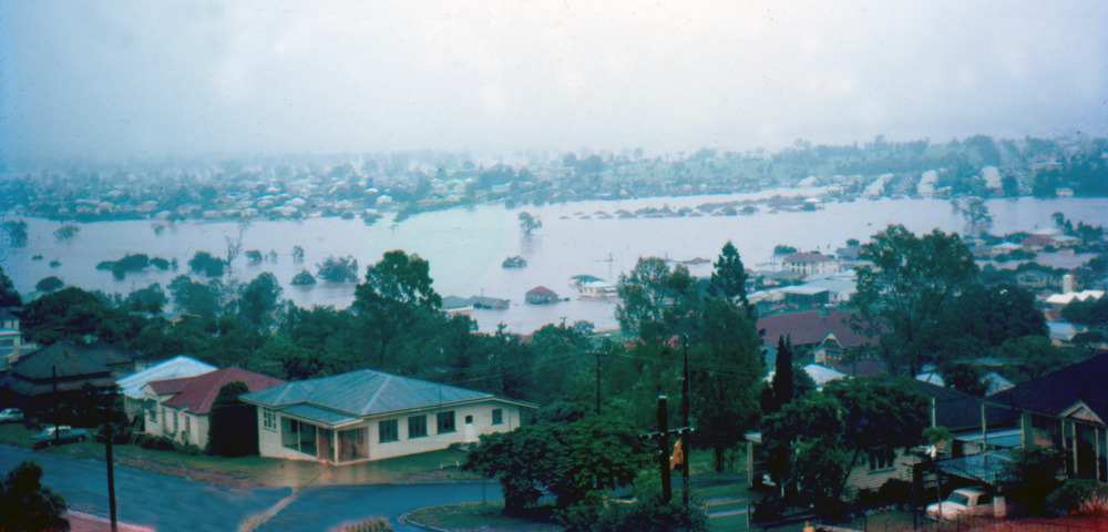 Flood waters in Ipswich, 1974