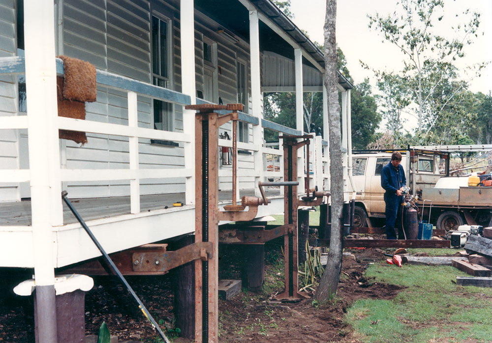 Relocating headmaster's residence, Amberley State School, RAAF Base, Amberley, Ipswich, 1991