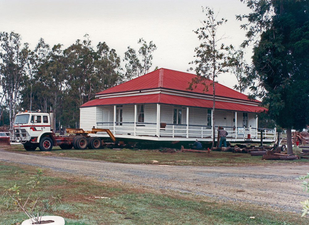 Relocating headmaster's residence, Amberley State School, RAAF Base, Amberley, Ipswich, 1991