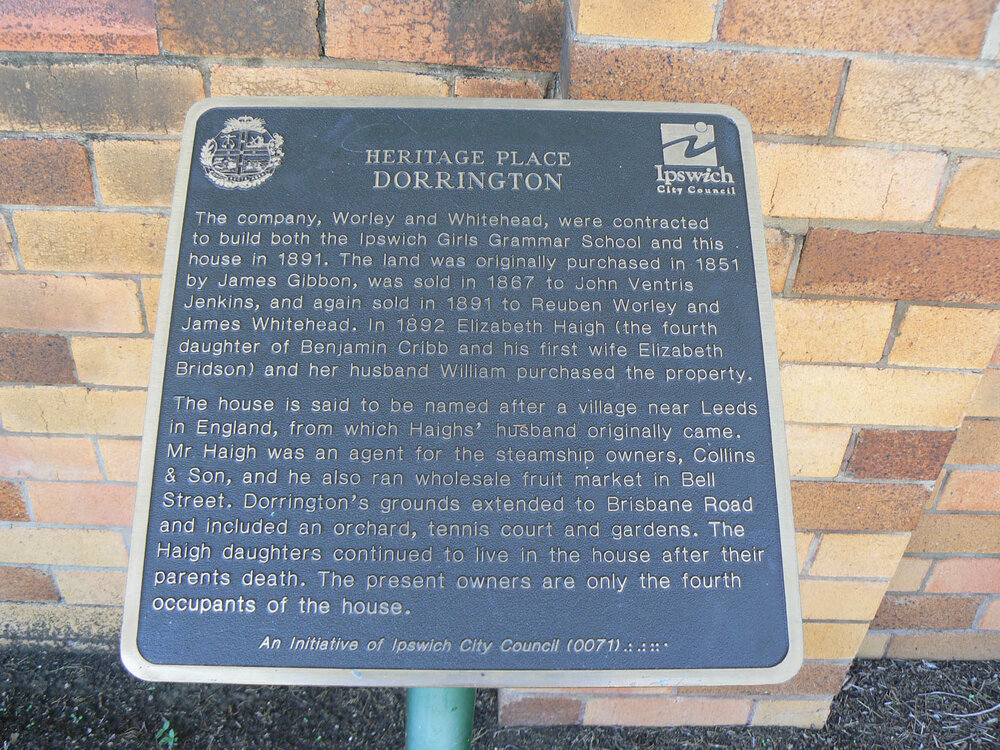Historical Marker, Dorrington, Chermside Road No 88, East Ipswich, 2006