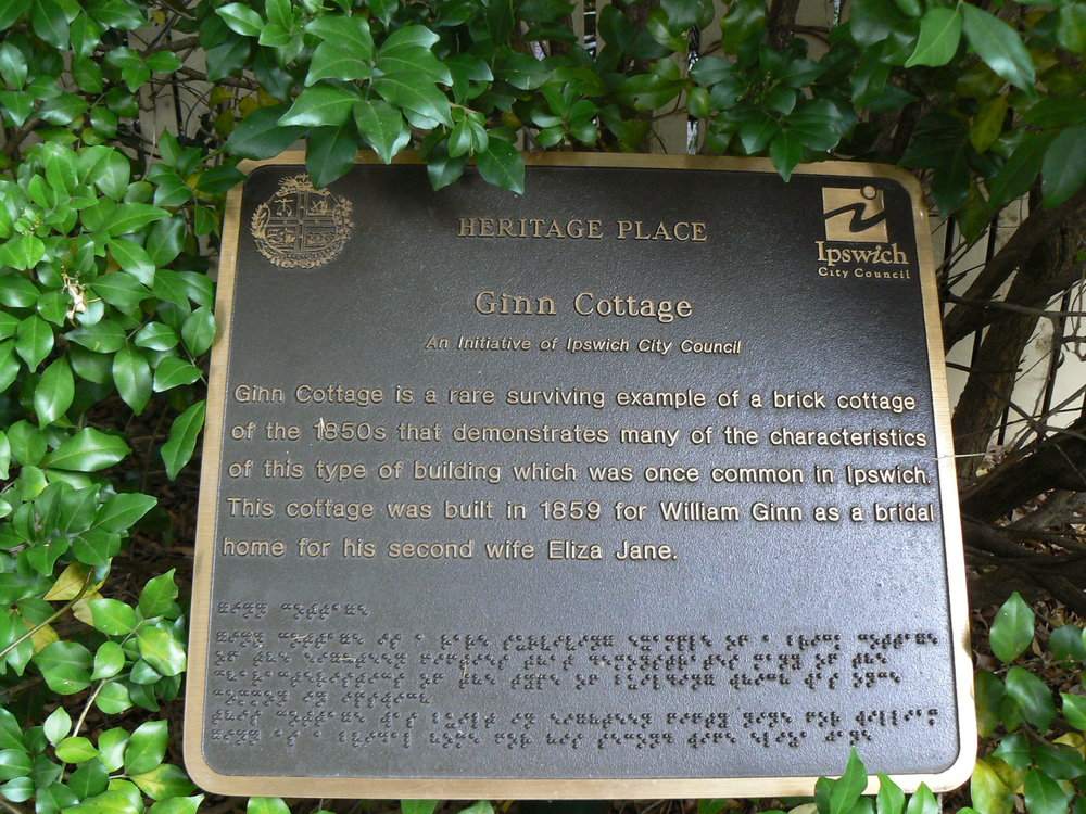 Historical Marker, Ginn Cottage, Ginn Street No 1, Ipswich, 2004