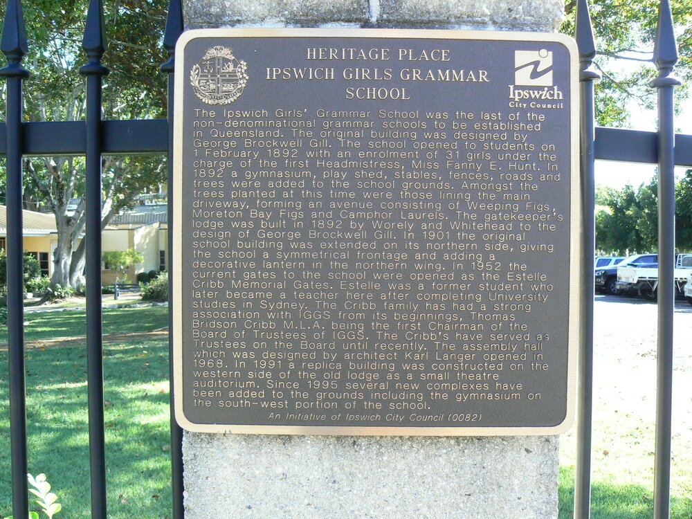Historical Marker, Ipswich Girls Grammar School, Queen Victoria Parade, Ipswich, 2007