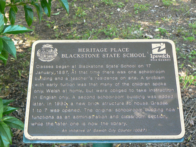 Historical Marker, Blackstone State School, Hill Street, Blackstone