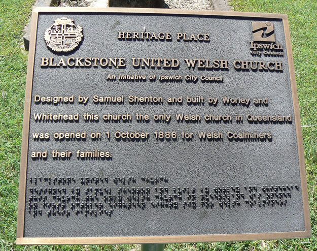 Historical Marker, Blackstone United Welsh Church, Thomas Street No 6, Blackstone