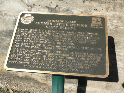 Historical Marker, Former Little Ipswich State School, Omar Street No 12, West Ipswich