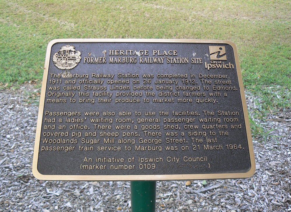 Historical Marker, Former Marburg Railway Station Site Plaque, Edmond Street No 88-89, Marburg