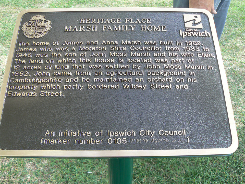 Historical Marker, Marsh Family Home, Wildey Street No 185, Raceview