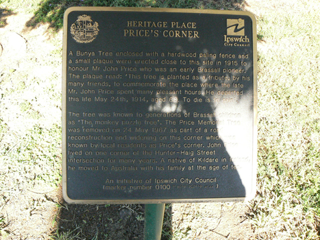 Historical Marker, Price's Corner, Haig Street No 66, Brassall