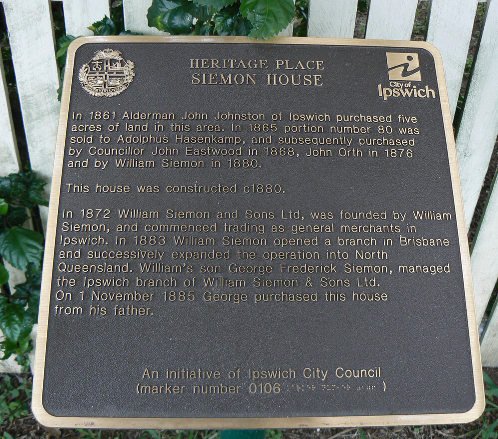Historical Marker, Siemon House, Siemons Street No 29, Leichhardt