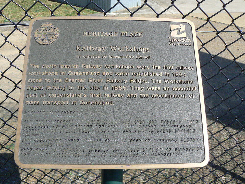 Historical Marker, Railway Workshops, North Street No 1A, North Ipswich