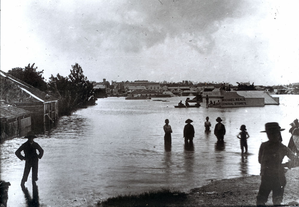 Flooding at corner of Brisbane and Mortimer Streets, Ipswich, 1898