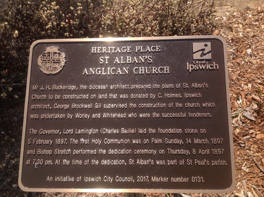 Historical Marker, St Alban's Anglican Church, Alice Street No 69, Goodna