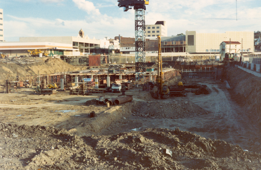 Construction site in Union Street, Ipswich, 1986