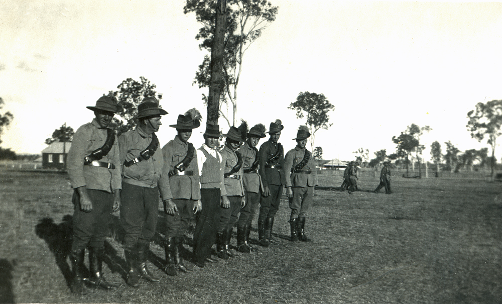 Members of the Australian Light Horse Regiment on exercise near Grandchester, Ipswich, 1942-1945
