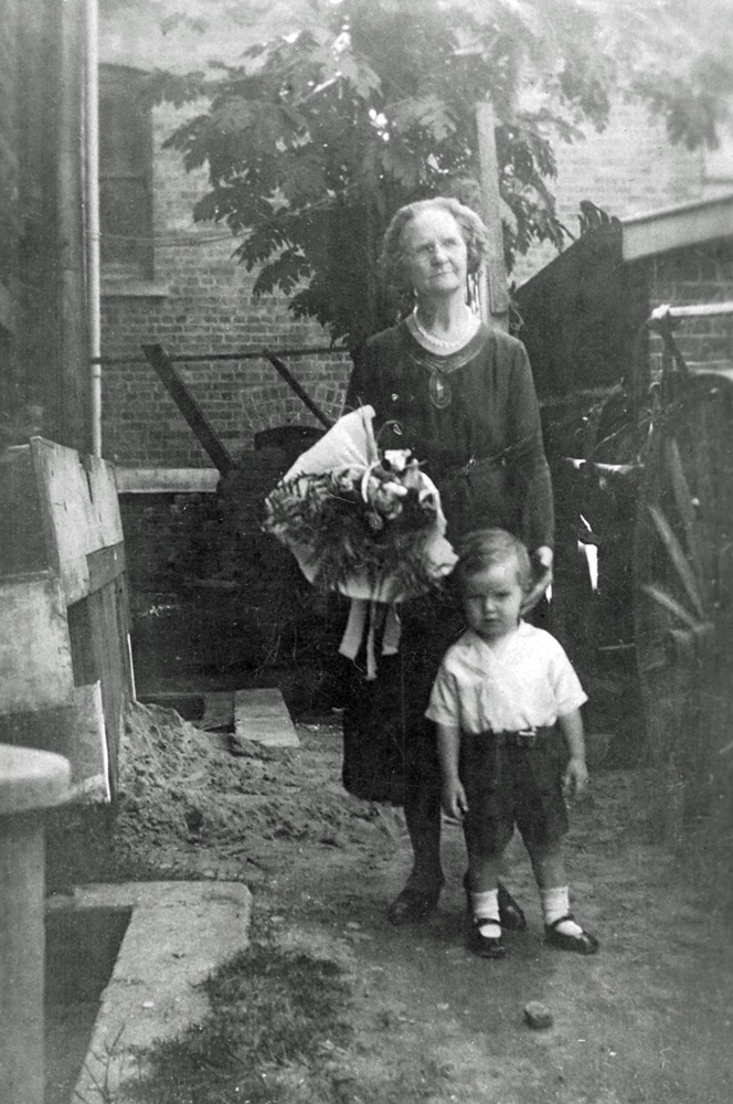 Mrs Marsh at back of cafe in Bell Street, Ipswich, 1946