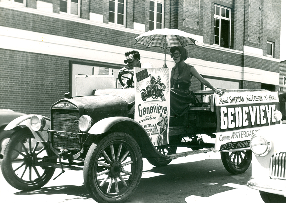 Advertising for the film 'Genevieve', that played at the Wintergarden Theatre, Ipswich, 1954