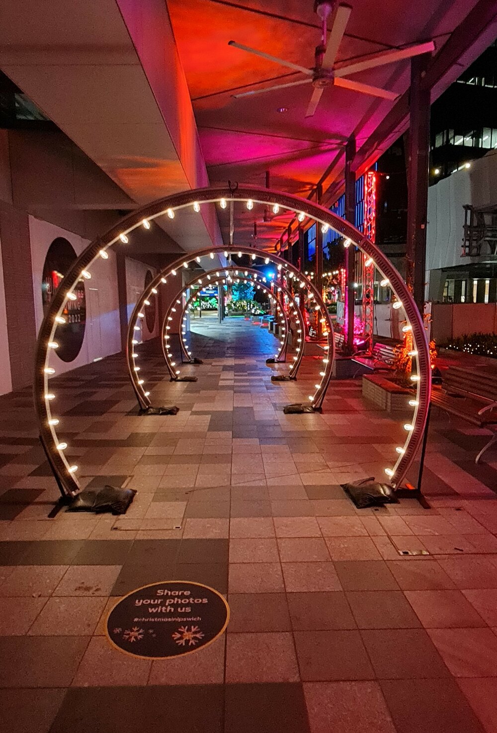 Christmas in Ipswich, St Nicholas Street light tunnel, 2021