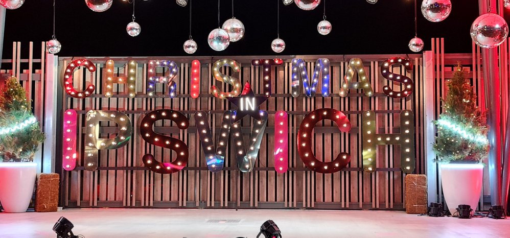 Christmas in Ipswich, St Nicholas Street Precinct &amp; Tulmur Place, stage signage, 2021