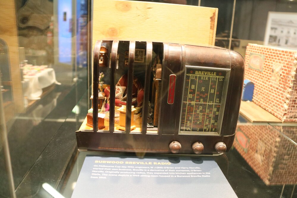 Burwood Breville Radio, Ipswich Mini Crafters, display at Railway Workshops Museum, North Ipswich, 2021