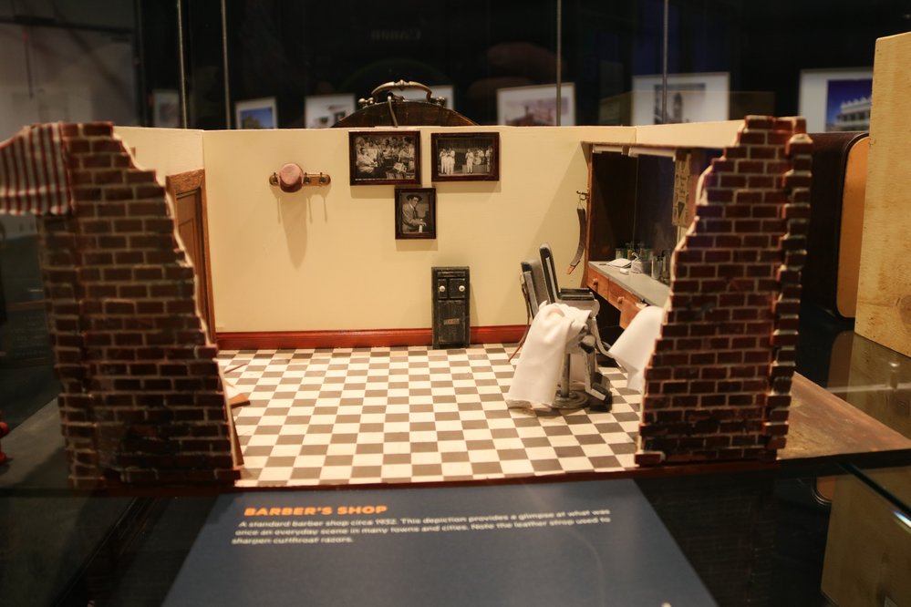 Barber Shop, Ipswich Mini Crafters, display at Railway Workshops Museum, North Ipswich, 2021