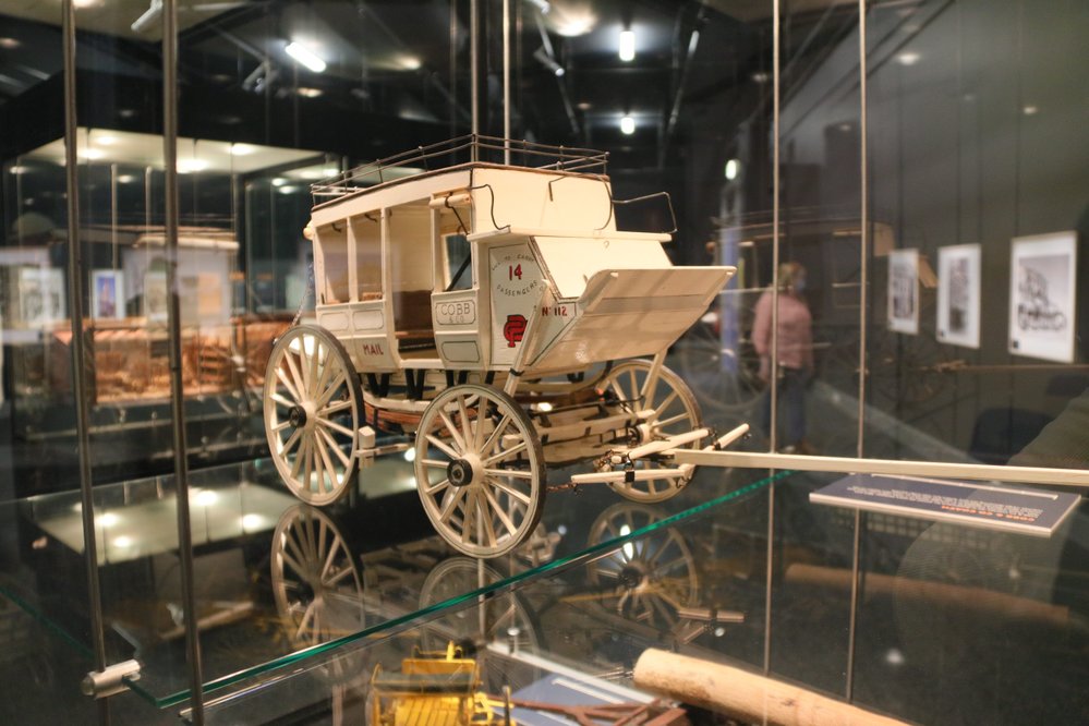Cobb &amp; Co. Coach, Ipswich Mini Crafters, display at Railway Workshops Museum, North Ipswich, 2021