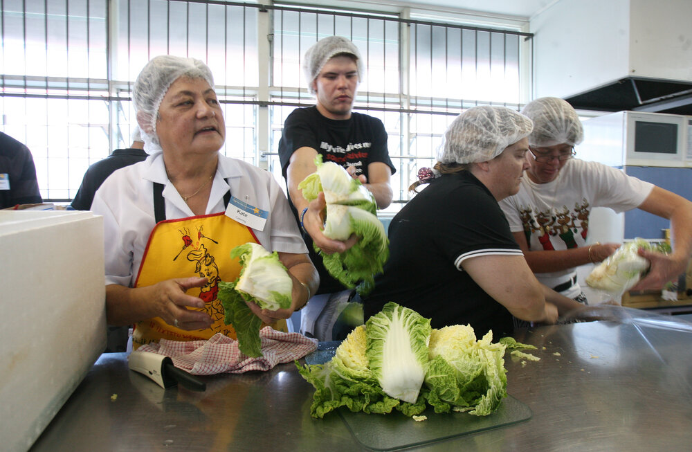 Volunteers and guests at St Paul's Christmas Lunch, December 2011 