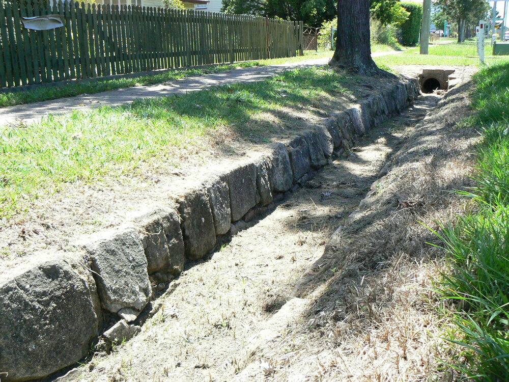Stone Kerbing and Gutters, Brisbane Road, Redbank 2015