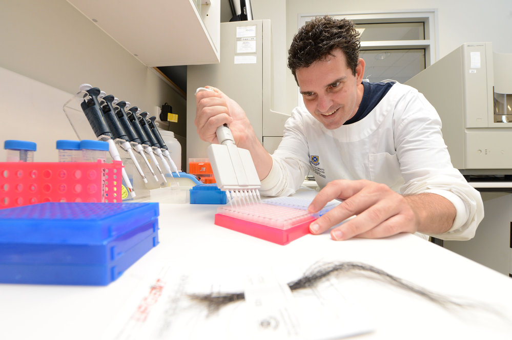 Research and development manager for the Animal Genetics Laboratory at UQ Gatton Sean Corley, Gatton, January 2013