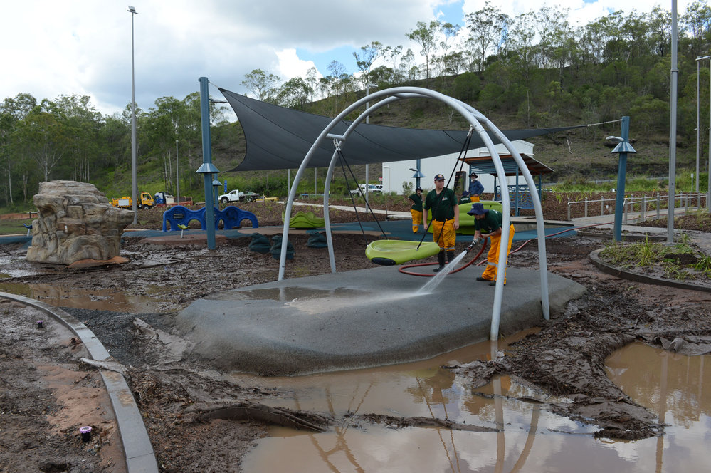 Flood clean-up at Colleges Crossing, January 2013