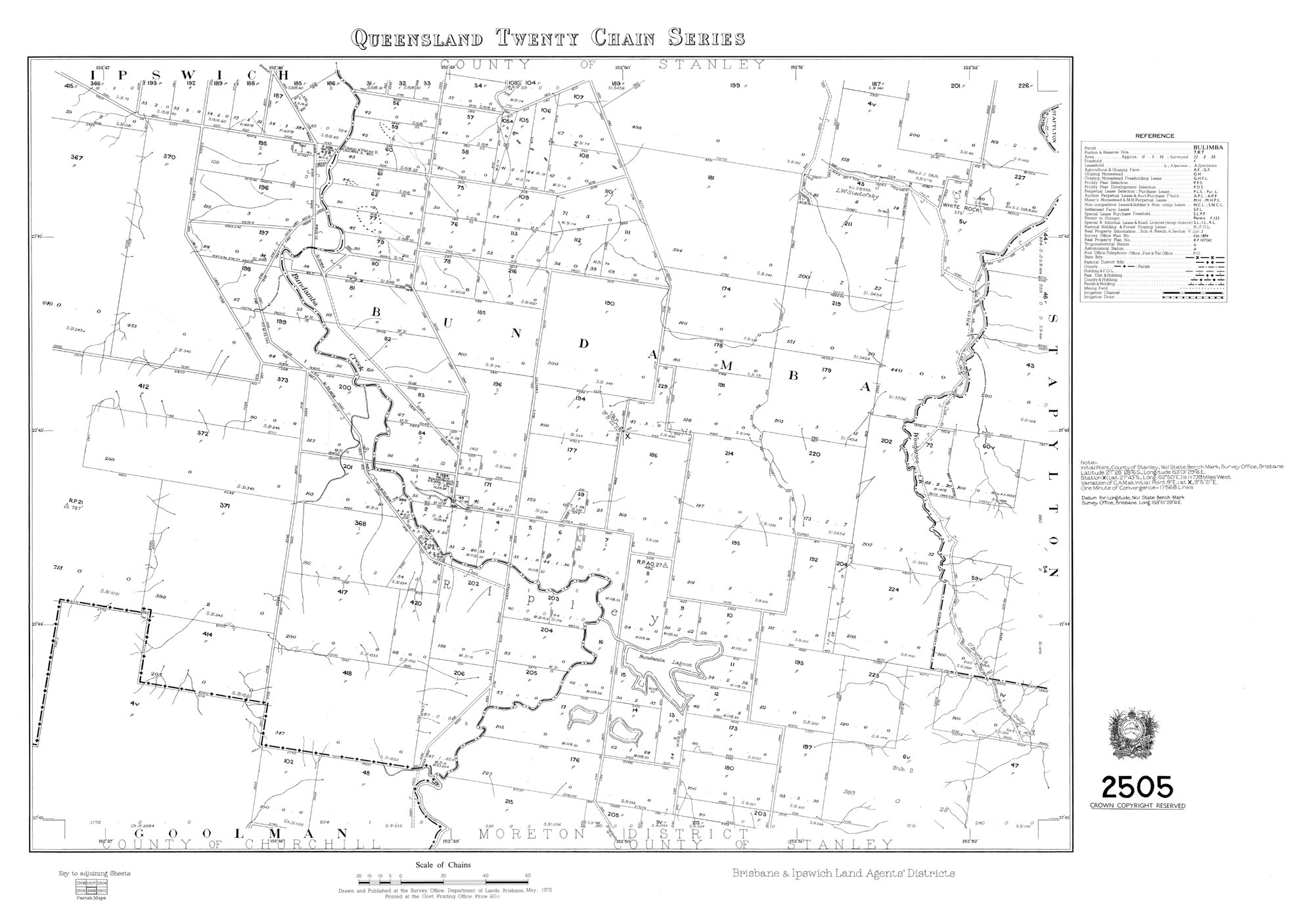 Queensland Twenty Chain series sheet 2505, 1973