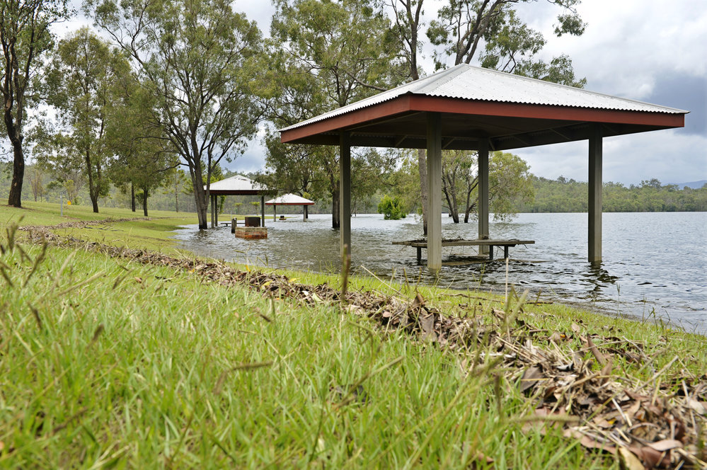 Wivenhoe Dam auxiliary spillway park, January 2013