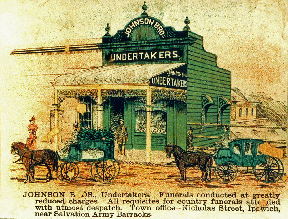 Johnson Bros., undertakers, Ipswich, 1895 (1990s)