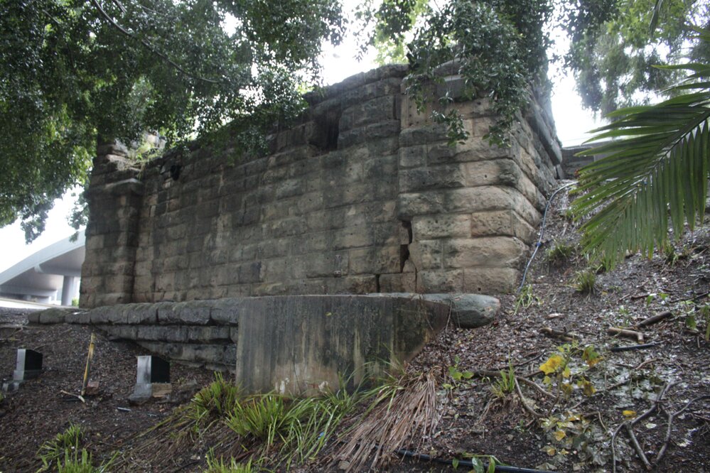 Old Town Bridge abutments, Riverheart Parklands, Ipswich, 2022