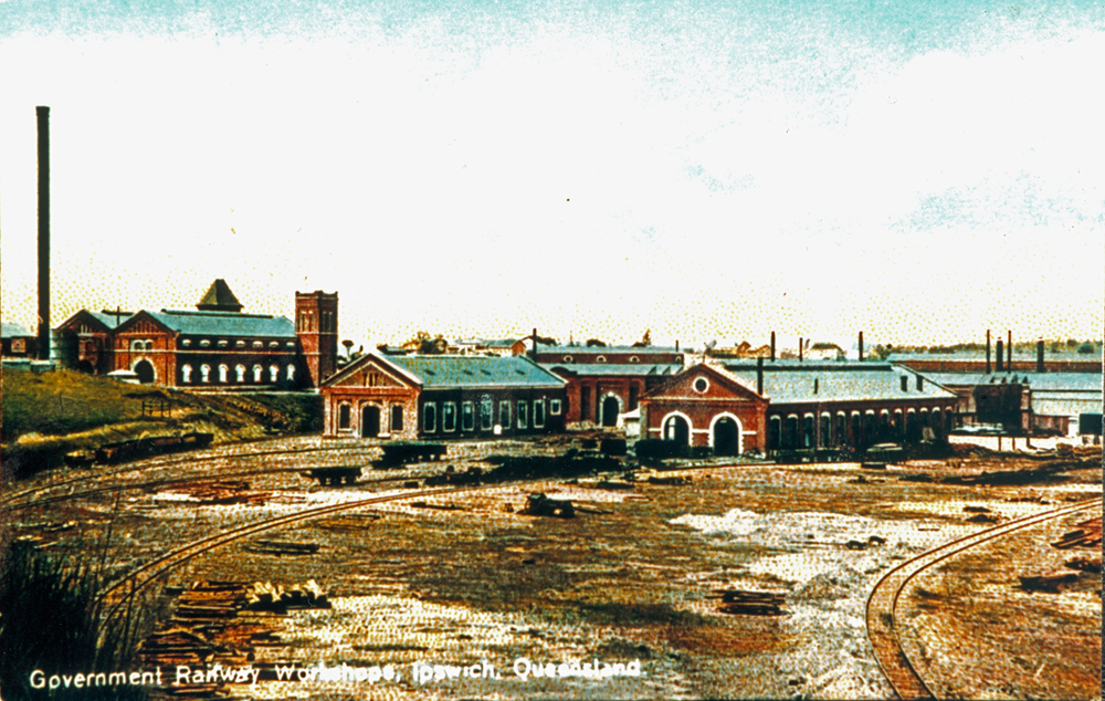 Railway Workshops, Ipswich, postcard, c.1906 (1990s)