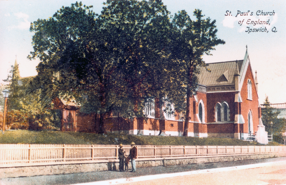St Paul's Anglican Church, Ipswich, postcard, 1907-1916 (1990s)