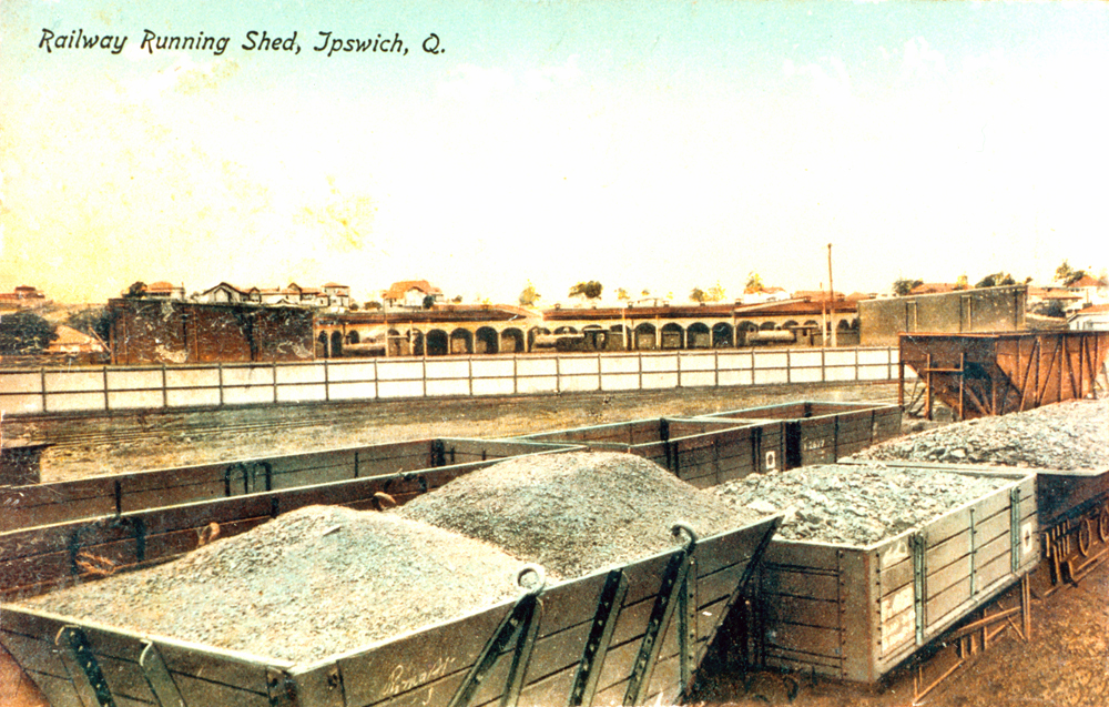 Railway running shed, Ipswich, postcard, 1907-1916 (1990s)
