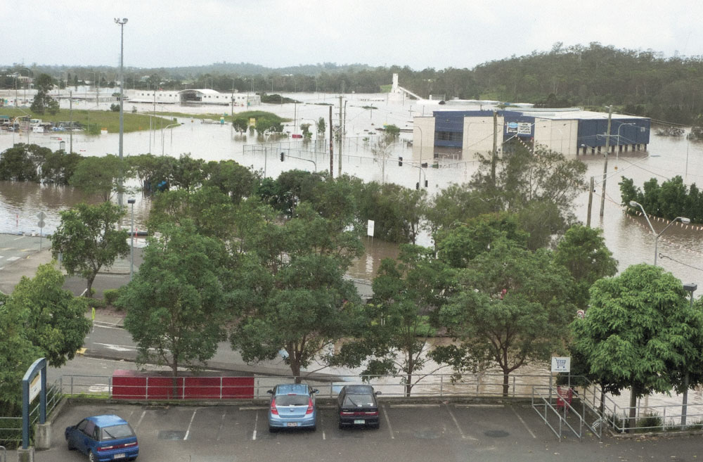 Towards Redbank-Collingwood Park Sports Complex, during the flood, Redbank, Ipswich, 2011