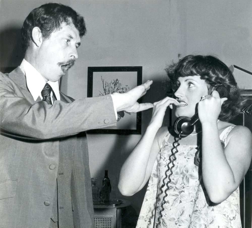 Scene from 'How the Other Half Loves'  [by] Alan Ayckbourn, performed by Ipswich Little Theatre, Ipswich, 1978