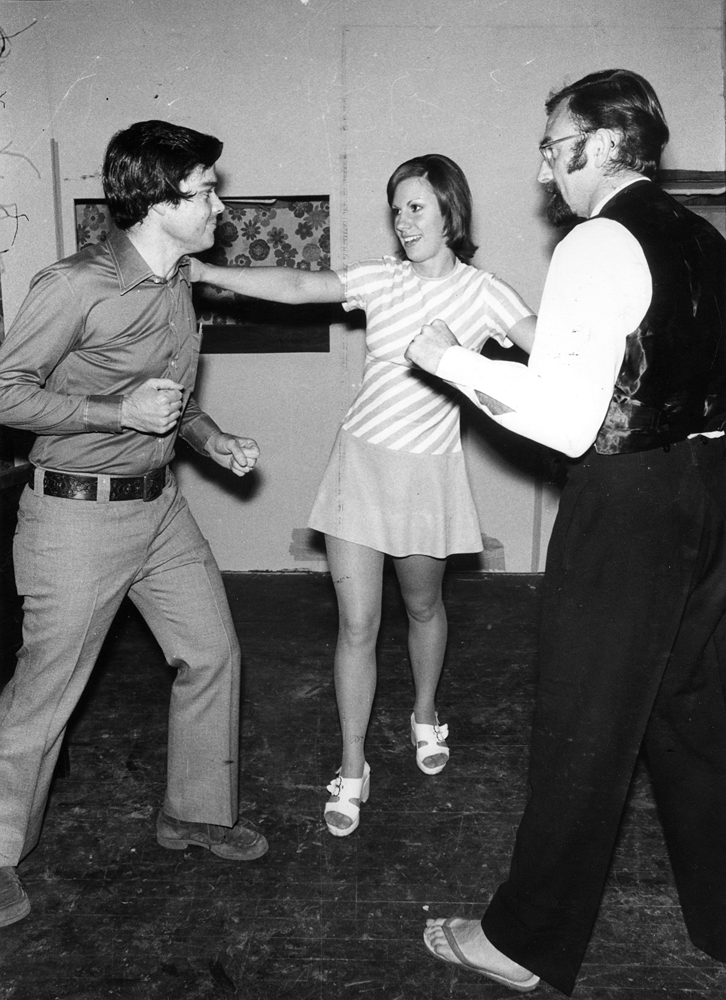 Scene from 'Hot and Cold in all Rooms' [by] Max Reitemann, performed by Ipswich Little Theatre, Ipswich, 1975
