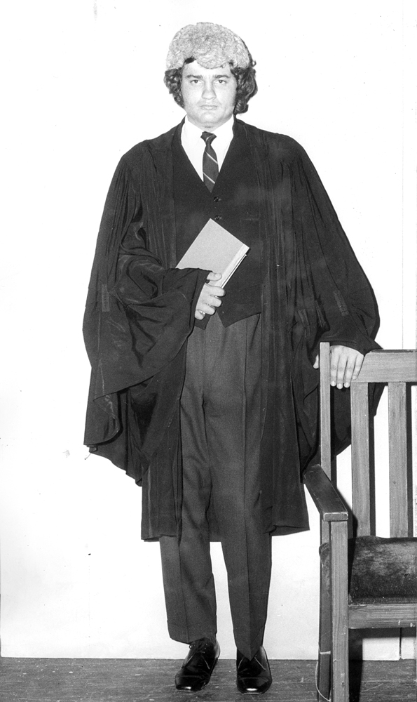 Scene from 'Witness for the Prosecution'  [by] Agatha Christie, performed by Ipswich Little Theatre, Ipswich, 1973