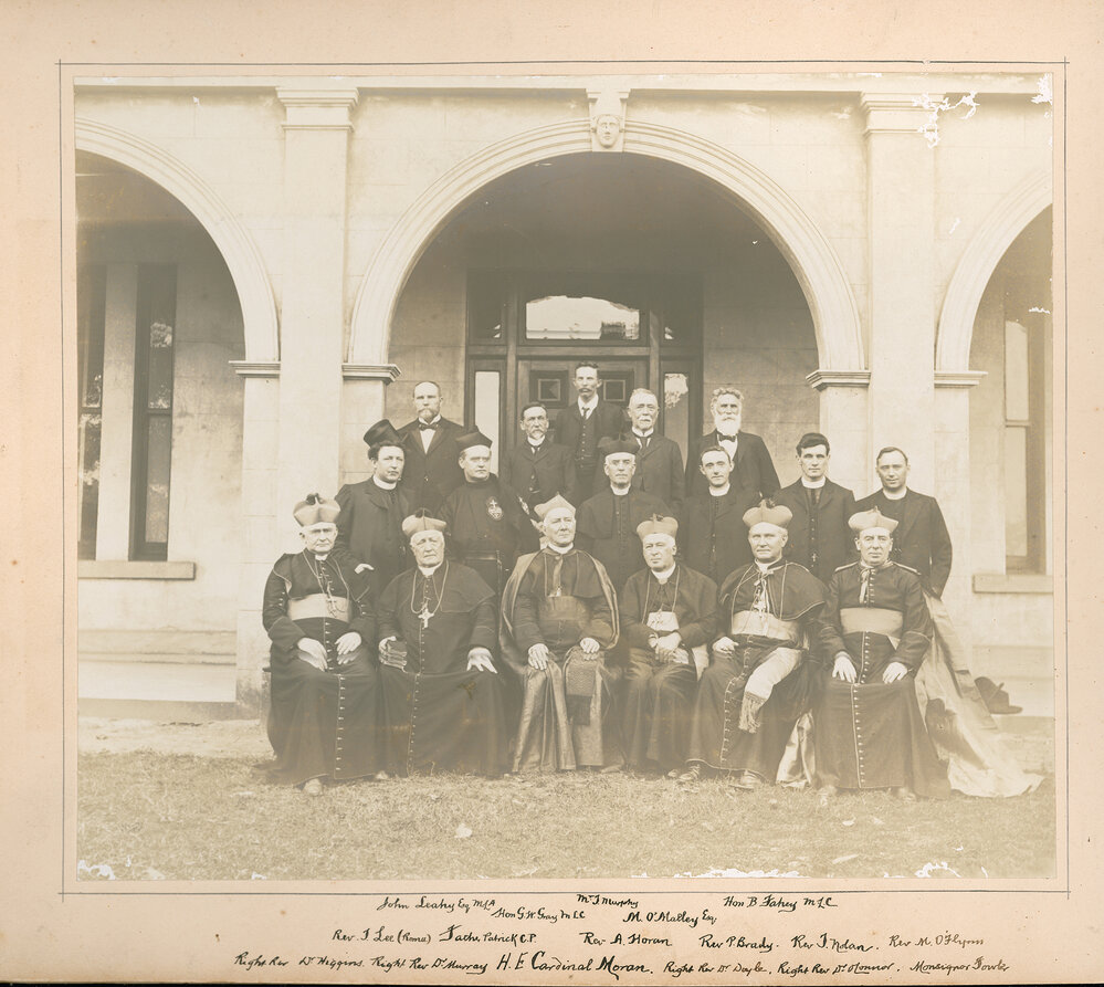 Cardinal Moran and gathered dignitaries at the dedication of St Mary's, Ipswich, 1904 