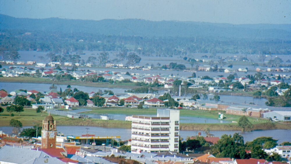 Bremer River, Ipswich in flood, 1974