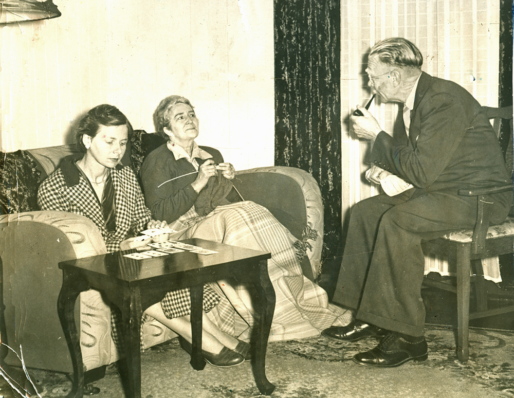 Scene from 'Waters of the Moon'  [by] N C Hunter, performed by Ipswich Little Theatre, Ipswich, 1956