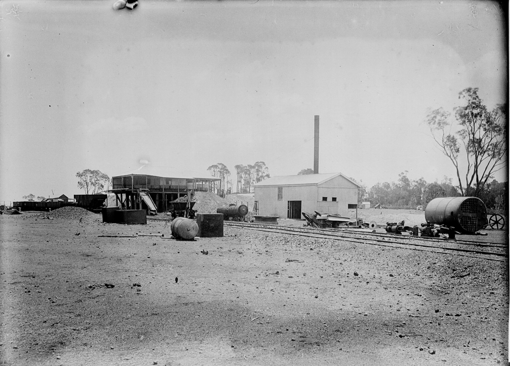 Rail siding and water tanks, unknown location, n.d.
