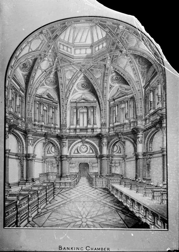Banking Chamber and Entrance, Commercial Bank of Australia, 327-343 Collins Street, Melbourne, 1900s