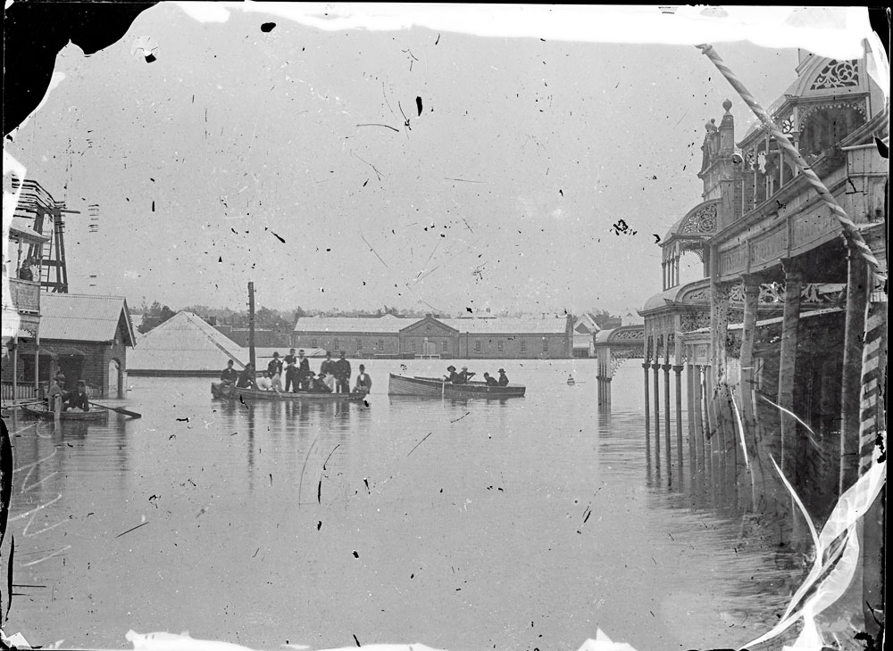 Nicholas Street during flooding of the Bremer River, Ipswich, 1893
