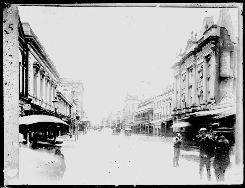 Queen Street in flood, Brisbane, 1893