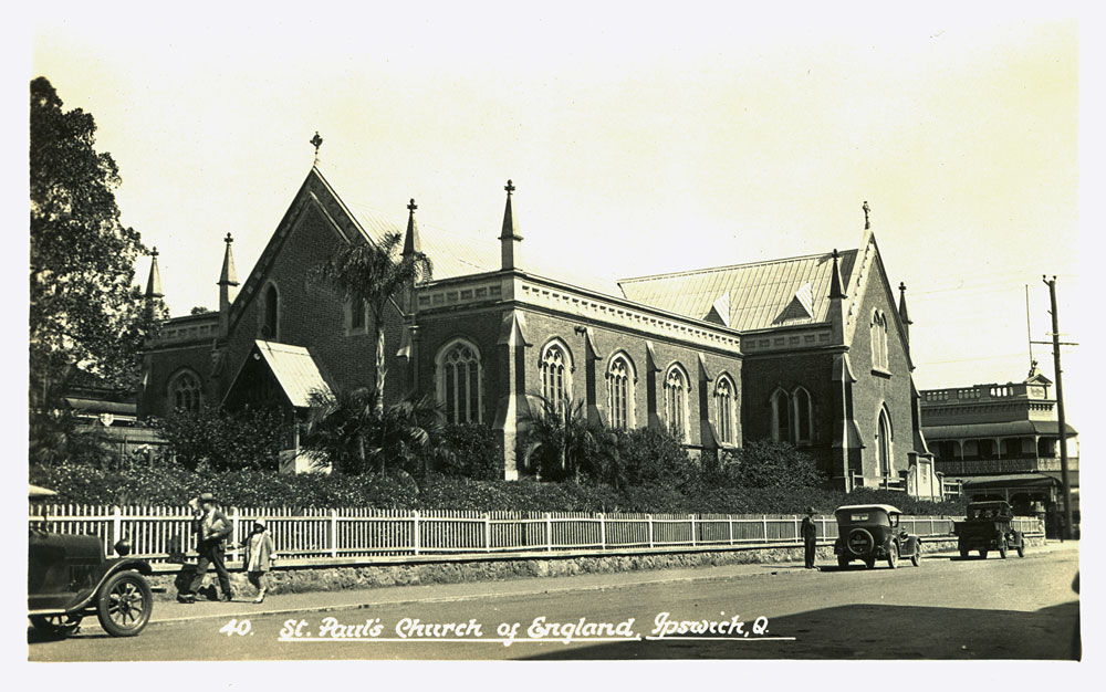 St Paul's  Anglican Church, postcard, Ipswich, 1930s