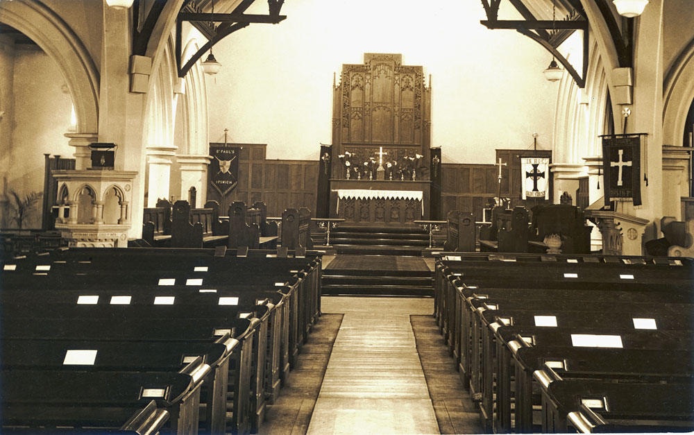 St Paul's Anglican Church, interior, Ipswich, 1930s